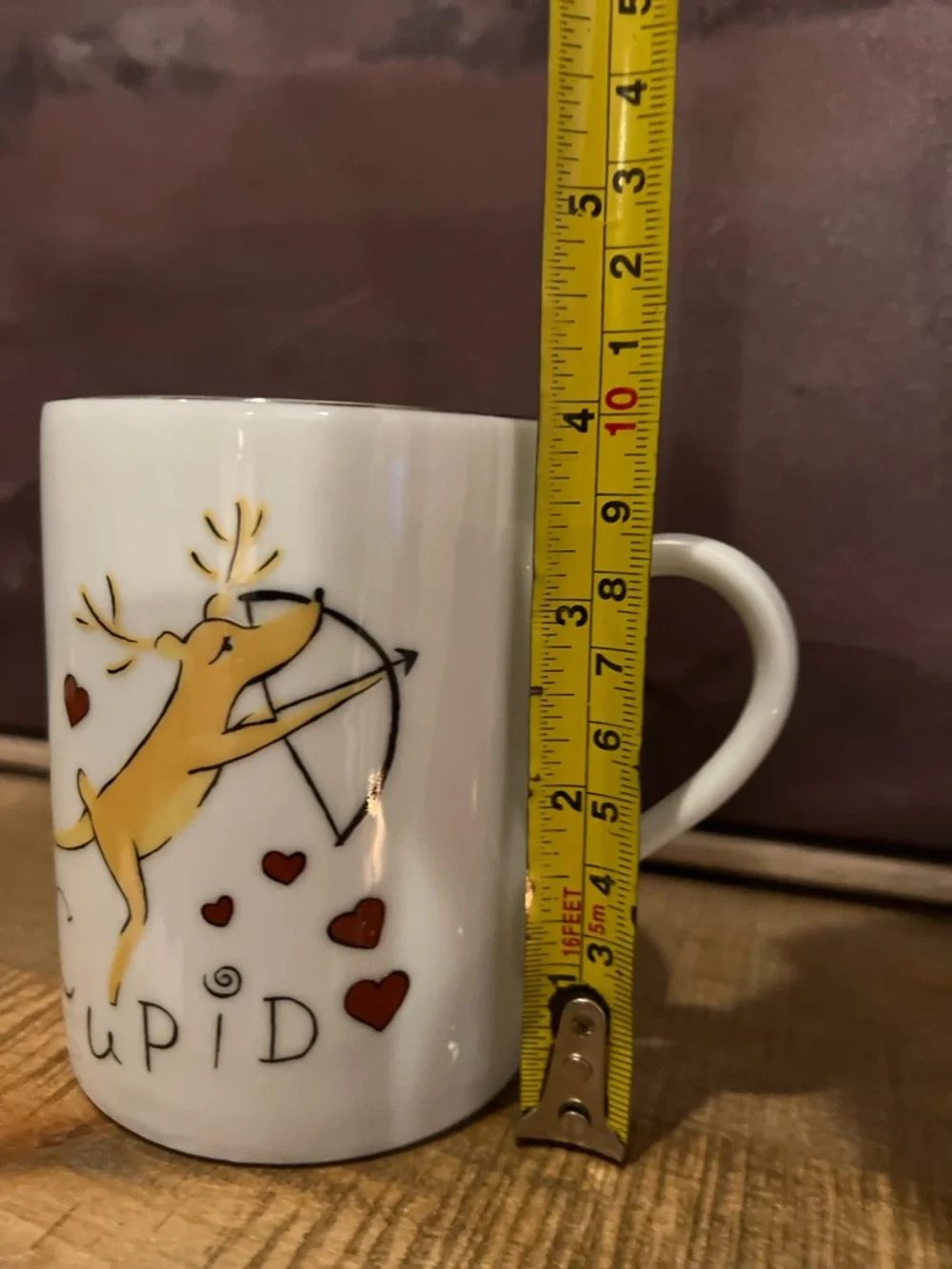 Pottery Barn REINDEER - CUPID 12oz Mug Cup Porcelain Japan Christmas VGUC
